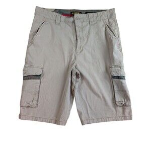 RUGBY UNIVERSITY Men's 34 Stretch KHAKI/Camo Cargo Shorts